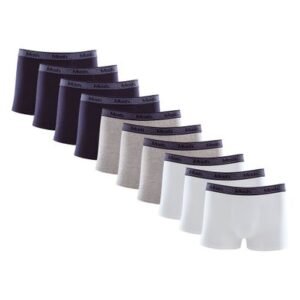 Kit 10 Boxer Cotton Elástico Binado Azul marinho P