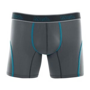 Cueca Boxer Longa Microfibra Active Elástico Filetado Cinza chumbo M