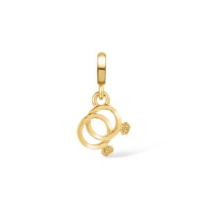 Pingente Life Anéis de Casamento Banho Ouro Amarelo
