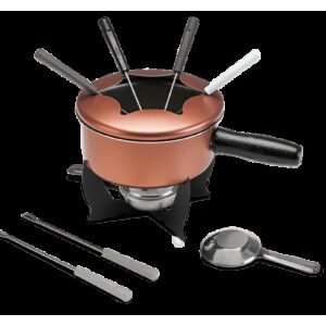 Kit para fondue 10 Peças Fondue e Petiscos 19,5x19,5x16 cm - Cobre Brinox