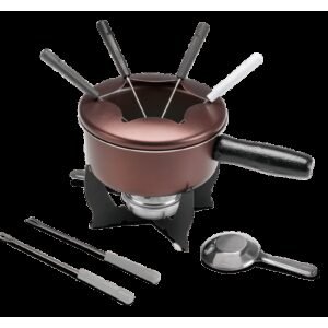 Kit para fondue 10 Peças Fondue e Petiscos 19,5x19,5x16 cm