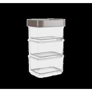 Pote Clear Micro Trio 6,2 x 8 x 13 cm 300 ml - Warm Gray Coza