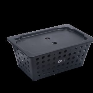 Cesta One grande com tampa 29,7 x 19,6 x 12,6 cm - Preto Coza