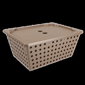 Cesta One maxi com tampa 39 x 30 x 16,8 cm - Warm Gray Coza