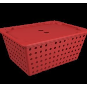 Cesta One maxi com tampa 39 x 30 x 16,8 cm - Vermelho Bold Coza