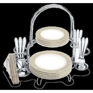 Suporte para Pratos e Talheres - Cromados - Brinox
