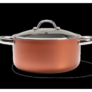 Caçarola com Tampa - Curry Ø24 x 35 x 6 cm 4,7 L - Cobre Brinox