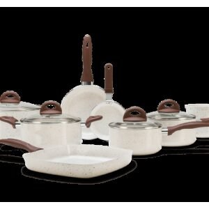 Jogo de Panelas Antiaderente Ceramic Life Smart Plus 8 peças - VANILLA Brinox