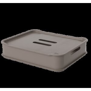Cesta Maxi com Tampa Warm Gray Fit Coza 38 x 31,6 x 8,4 cm - Warm Gray Coza