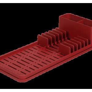 Escorredor com Tapete de Pia Vermelho Bold Single Coza 42,2 x 17,4 x 9,4 cm - Vermelho Bold Coza
