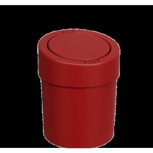 Lixeira Coza plástica click acionamento manual vermelha ideal para todos os tipos de ambiente 5 litros - 20 cm de diâmetro por 25,6 cm de altura - Vermelho Bold