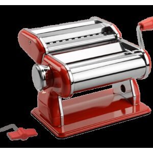 Máquina para macarrão manual Brinox em aço inoxidável e aço carbono - vermelha - espaguete, talharim e lasanha - 9 tipos de regulagem - Linha Verona - Vermelho