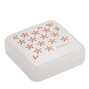 Porta Sanduíche Sanduba Nutri Todas* Seguras em plástico resistente, para armazenar pão, sanduíche e lanches livre de BPA Coza - Natural com detalhes em laranja