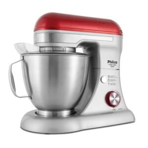 Batedeira Planetária Philco 800W 4,5 Litros Vermelha Turbo Inox 127V PBP800VM