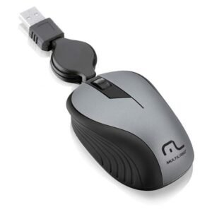 Mouse Óptico Retrátil 1200DPI USB Cinza Multilaser MO232
