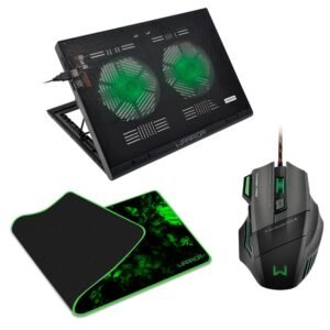 Cooler Para Notebook Gamer Led Verde, Mouse Gamer 3200dpi