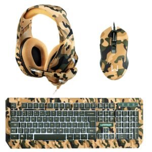 Teclado e Mouse Gamer Army Kyler Warrior e Headset Gamer