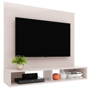 Painel Bancada Suspensa Para Tv Até 50 Pol. 120cm Alpes Off White