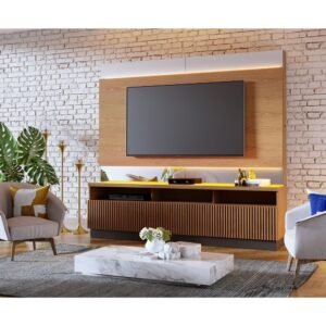 Estante Home Theater Led Tvs 70'' Marajó Freijó/Preto Fosco
