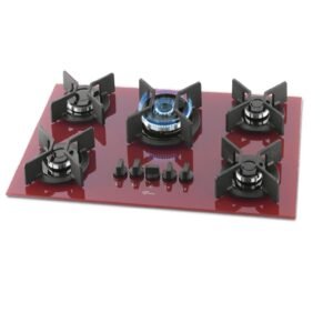 Fogao Cooktop Fischer 5q Tc Infinity Gas Mesa Vidro Rouge