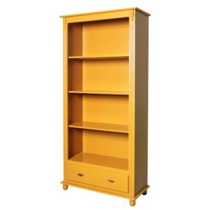 Estante Antique 3 Prateleiras 1 Gaveta Laca Amarela