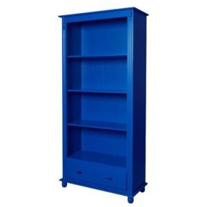 Estante Antique 3 Prateleiras 1 Gaveta Laca Azul