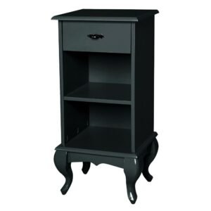 Mesa de Cabeceira Estreita Antique 1 Gaveta e 2 Nichos Laca
