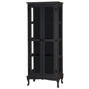 Cristaleira Luiz Xv Com 3 Prateleiras 1087 Provençal Preto