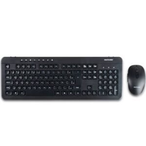 Kit Teclado E Mouse Sem Fio Recarregável 2.4Ghz Usb Preto Tc