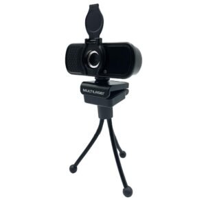 Webcam Full Hd 1080p Tripé Microfone Multilaser Wc055 Preto