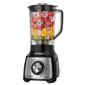 Liquidificador Mondial Turbo 12 Velocidades 1200w Preto/inox - L-1200 Bi - 110v
