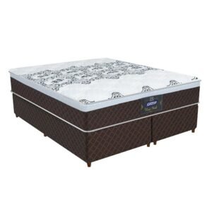 Conjunto Cama Box Queen New York E Colchão Em Molas Ensacadas Gazin Marrom