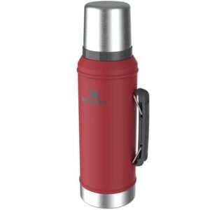 Térmica Stanley Vermelha Matte 950ml Garrafa Térmica Inox Com Alça E Rolha De Precisão