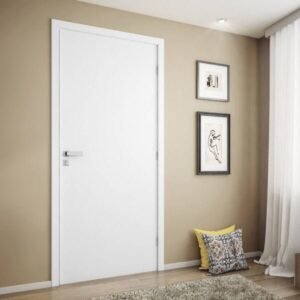 Kit Porta de Madeira Lisa Melamínico com Batente em MDF Ultra Abertura Lado Direito 215cmx84cm Requa