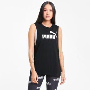 PUMA Regata Cavada Essentials Logo Feminina – Cor Preto - Tamanho EGG