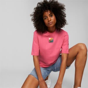PUMA Camiseta Brand Love Relaxed Feminina – Cor Rosa - Tamanho GG