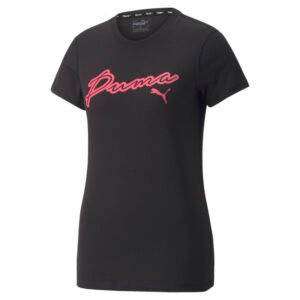 PUMA PUMA Camiseta Manga Curta Branded Script Training Feminina – Cor Preto