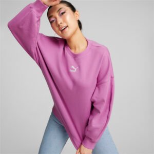 PUMA Moletom Classics Oversized Crewneck Feminino – Cor Rosa - Tamanho M
