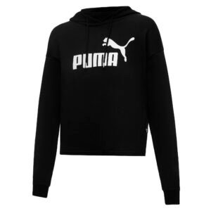 PUMA Moletom Com Capuz Essentials Logo Cropped Feminino – Cor Preto - Tamanho P