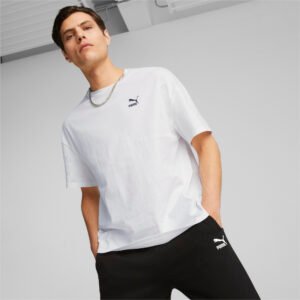 PUMA Camiseta Classics Oversized Masculina – Cor Branco - Tamanho EGG