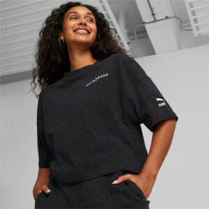 PUMA Camiseta Relaxed Feminina Re:collection – Cor Preto - Tamanho EGG