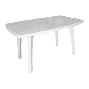 Mesa De Plástico Retangular Desmontável Tiradentes Branca