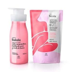Conjunto Creme Desodorante Nutritivo Para O Corpo Tododia Framboesa E Pimenta Rosa Regular e Refil