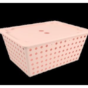 Cesta One maxi com tampa 39 x 30 x 16,8 cm - Rosa Blush Coza