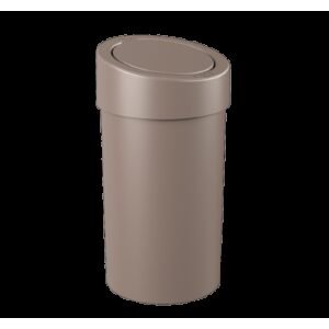 Lixeira Coza plástica click acionamento manual cinza quente ideal para todos os tipos de ambiente 9 litros - 20 cm de diâmetro por 39,5 cm de altura - Warm Gray Coza