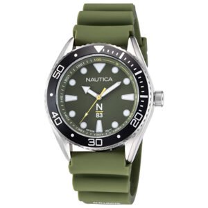 Relógio Nautica Masculino Borracha Verde NAPFWF114 05 ATM