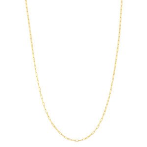 Corrente Life Cadeado Prata com Banho Ouro Amarelo 50 cm