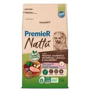 Ração Premier Nattu Cães Filhotes Mandioca Pequeno Porte