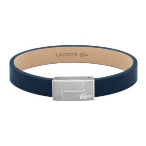 Pulseira Masculina Lacoste Couro Azul - 2040072