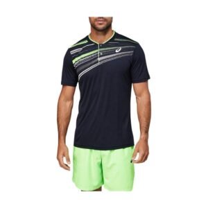 Camisa Polo ASICS Court Graphic - Masculina - Preta